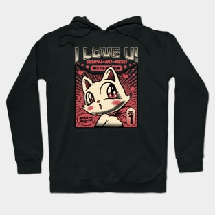 Anime Cat I Love You by Tobe Fonseca Hoodie